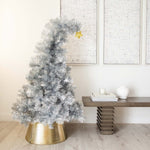 Silver Tinsel Christmas Tree with 720 Tips, 5'