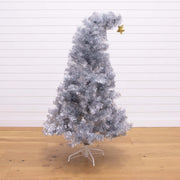 Nearly Natural Silver Tinsel Christmas Tree with 720 Tips, 5'