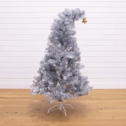 Nearly Natural Silver Tinsel Christmas Tree with 720 Tips, 5'