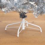 Nearly Natural Silver Christmas Party Tree with 720 Decorative Tips, 5'