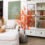 Nearly Natural 5-Foot Artificial Fall Tree, Orange Birch Leaves for Thanksgiving and Home Décor