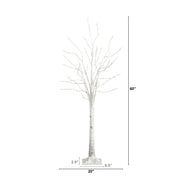 Lighted Artificial Birch Tree