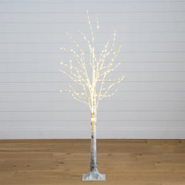 Lighted Artificial Birch Tree