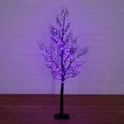 Nearly Natural Pre-Lit Halloween Twig Artificial Fall Tree with 240 Orange & Purple LED Lights and 8 Light Functions, 5'