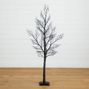 Nearly Natural Pre-Lit Halloween Twig Artificial Fall Tree with 240 Orange & Purple LED Lights and 8 Light Functions, 5'