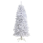 White artificial Christmas tree on a white background
