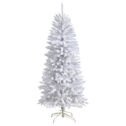 White artificial Christmas tree on a white background