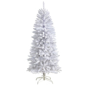 White artificial Christmas tree on a white background