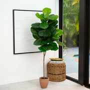 Nearly Natural 6' Artificial Giant Leaf Fiddle Leaf Fig Tree with Real Touch Leaves in Planter