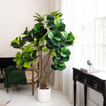 Lifelike Green Fiddle Leaves