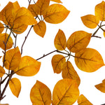 Pattern of yellow leaves on a white background