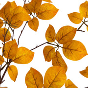 Pattern of yellow leaves on a white background