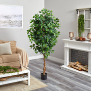 Tall faux ficus tree for living room and indoor décor