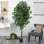 Nearly Natural artificial ficus plant with slender branches and green leaves