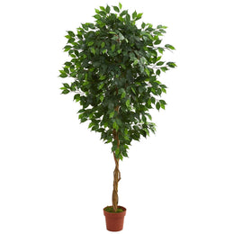 Nearly Natural 6-foot artificial ficus tree with lush green foliage