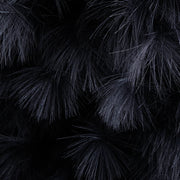 Close-up of dark blue feathers on a black background