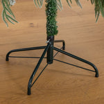 1. Down-swept artificial holiday tree with white flocking and LED lighting