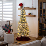 Nearly Natural 6-foot flocked down-swept artificial Christmas tree