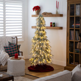 Nearly Natural 6-foot flocked down-swept artificial Christmas tree