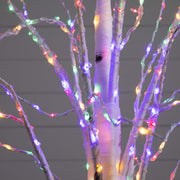 Nearly Natural Pre-Lit Artificial White Birch Tree with 400 Color-Changing LED Lights, White, 6′