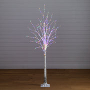 Nearly Natural Pre-Lit Artificial White Birch Tree with 400 Color-Changing LED Lights, White, 6′