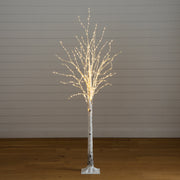 Nearly Natural Pre-Lit Artificial White Birch Tree with 400 Color-Changing LED Lights, White, 6′
