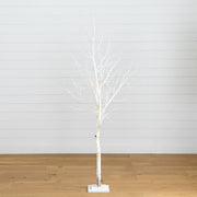 Lighted Artificial Birch Tree