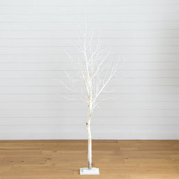 Lighted Artificial Birch Tree