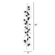 Nearly Natural Pre-Lit Artificial Halloween Black Maple Garland with 48 Orange & Purple LED Lights, 78″