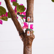 Nearly Natural Artificial Bougainvillea Tree with Vibrant Pink Flowers and Brown Trunk, 7′