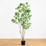 Nearly Natural 7' Artificial Japanese Pieris Tree with Real Touch Green Leaves