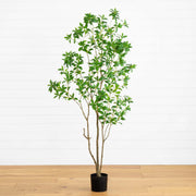 Nearly Natural 7' Artificial Japanese Pieris Tree with Real Touch Green Leaves