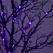 Nearly Natural Pre-Lit Halloween Twig Artificial Fall Tree with 400 Orange & Purple LED Lights and 8 Light Functions, 7'