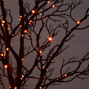 Nearly Natural Pre-Lit Halloween Twig Artificial Fall Tree with 400 Orange & Purple LED Lights and 8 Light Functions, 7'