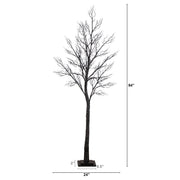Nearly Natural Pre-Lit Halloween Twig Artificial Fall Tree with 400 Orange & Purple LED Lights and 8 Light Functions, 7'