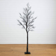 Nearly Natural Pre-Lit Halloween Twig Artificial Fall Tree with 400 Orange & Purple LED Lights and 8 Light Functions, 7'