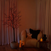 Nearly Natural Pre-Lit Halloween Twig Artificial Fall Tree with 400 Orange & Purple LED Lights and 8 Light Functions, 7'