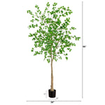 Nearly Natural 8 Foot Decorative Artificial Green Maple Tree for Indoor Home Decor
