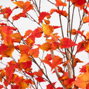 Nearly Natural Decorative Artificial Autumn Birch Fall Tree, Orange Foliage, 8'