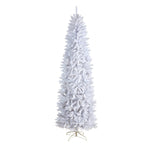 White artificial Christmas tree on a white background