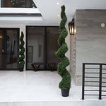 Nearly Natural 8 Foot Artificial Spiral Topiary Tree with Nursery Planter