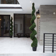 Nearly Natural 8 Foot Artificial Spiral Topiary Tree with Nursery Planter