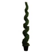 Artificial Rosemary Spiral Topiary Tree, UV-Resistant Greenery