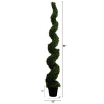 Nearly Natural UV-Resistant Rosemary Topiary, 8' Tall Decorative Green Tree