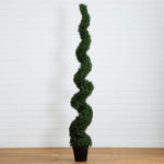 Nearly Natural 8' Artificial Rosemary Spiral Topiary Tree, UV-Resistant Greenery