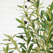 Nearly Natural Artificial Airy Olive Tree with Realistic Branches and Faux Olive Accents, Green, 7' H