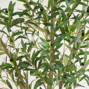 Tall faux olive tree with realistic branches and olive accents