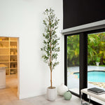 Nearly Natural 9 Foot Mediterranean Artificial Olive Tree with Natural-Looking Trunk