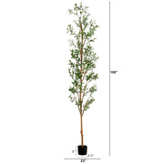 Nearly Natural 9' Artificial Olive Tree with Natural Trunk, Green Mediterranean Faux Tree