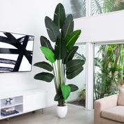 Nearly Natural 9' Artificial Travelers Palm Tree, Green Faux Tropical Palm with Detachable Fronds